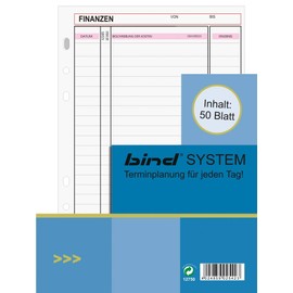 bind System Planner Insert FINANCE 50 Blatt A5 Manager B2543
