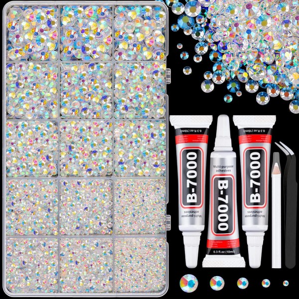 Tinkrstuff 16000Pcs Resin Jelly Rhinestones for Crafting Medium Pack +