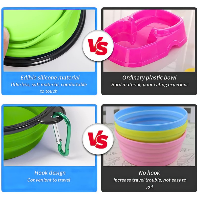 Tazones Pluggable para Mascota Portatiles con Capacidad De 12 Oz/