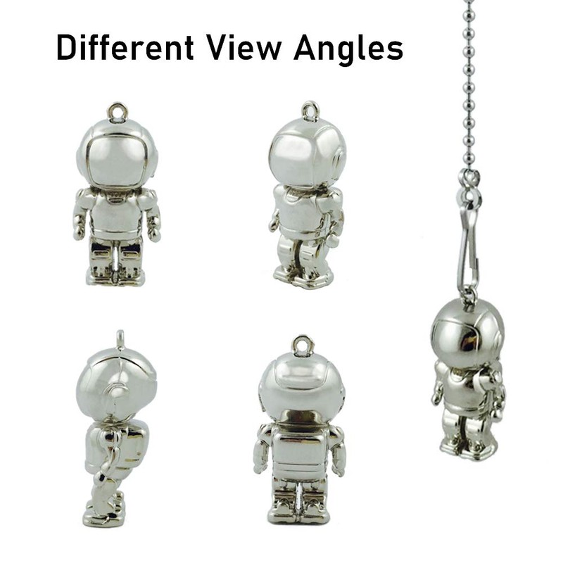 Wayilea Pull String Ceiling Fan Light Extender Chain, Stainless Steel