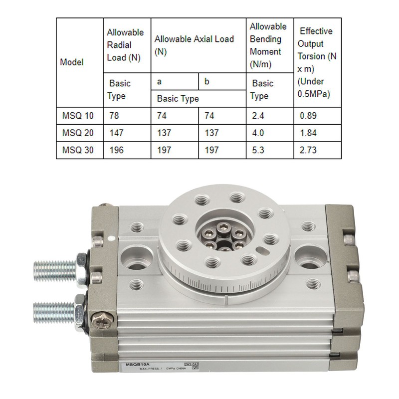 Rotary Pneumatic Air Cylinder 0 to 190 Degree Adjustable Aluminum