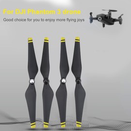 Drfeify Drone Quadcopter Propeller, 4Pcs Carbon Fiber Propellers Blades for DJI Phantom 3 Drone Accessories(Yellow Edge)