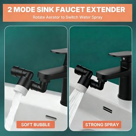 Extensor de fregadero giratorio de 1440°, pulverizador universal de cocina, 2 modos de flujo, accesorio giratorio de fregadero de cocina de 1080°+360°, brazo robótico multifuncional giratorio para