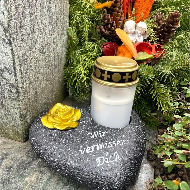 KELOPEST® Grave Ornament Heart in Stylish Stone Look – The