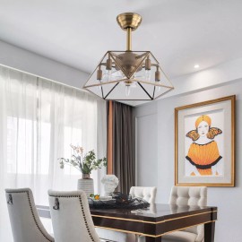 18" Caged Ceiling Fan Light Adjustable Speed For Living Room W/ Remote Control