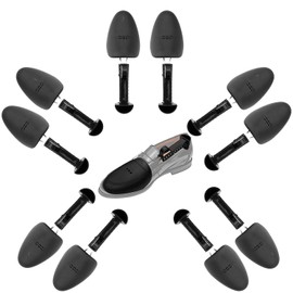 IAN - Estiradores de plástico para zapatos para hombres, zapatos para deportes, viajes, prácticos, de plástico, longitud ajustable, Negro -, 5 Pair