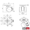 SOTECH AACHEN Furniture Castors Diameter 35 mm Black with Brake