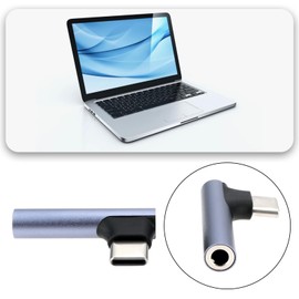 SING F LTD 4Pcs 90 Degree USB C to Aux 3.5mm Jack Socket Audio Adapter Suitable for Smartphone Tablet PC Laptop Headphone Microphones