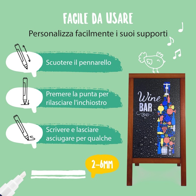 SECURIT Waterproof Liquid Chalk Marker, White, Plastic, 14.2 x 3.5