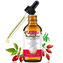 Onznoz Rosehip Oil for Face, Rose Hip Oil Organic Rosehip Seed Oil 100% Pure Cold Pressed for Anti-Aging, Nourishing Hair Care, Face & Skin (2.02 Fl Oz)