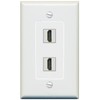 RiteAV 2 Port HDMI Jack Coupler Female-Female Decorative Wall Plate [Gray]