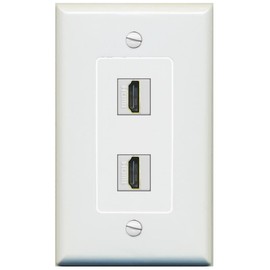 RiteAV 2 Port HDMI Jack Coupler Female-Female Decorative Wall Plate [Gray]