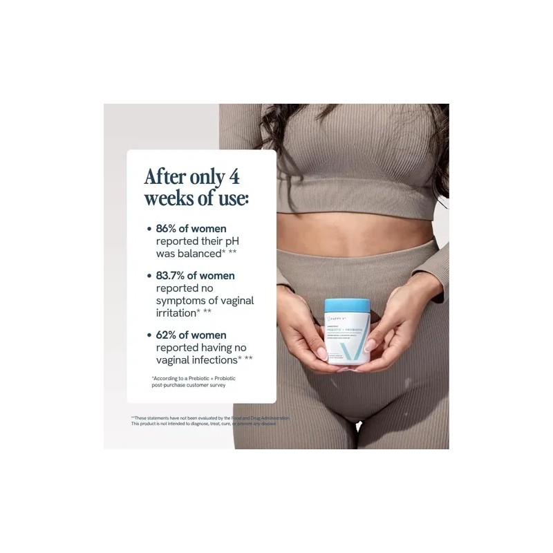 Happy V Womens Daily Prebiotic + Probiotic Flora Vaginal 60c