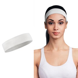 ZJHCEUS Custom Sport Headbands for Men Women Custom Bandana Sweat Absorbing Quick Drying Sweatbands, Customized Hairband for Running, Cycling, Yoga, Basketball, Football Accessories, Pure White