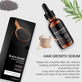 Black Sesame Hair Growth Serum, Black Rice Rosemary Hair Care, volumize and moisturize hair (2PC)