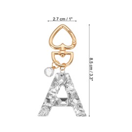 [PATIKIL] Alphabet Initial Letter Key Chain Cute Heart Criss Keychain Car Key Ring Letter A Pendant Decoration Key Chain Key Wallet Purse Handbag Backpack Silver, Silver