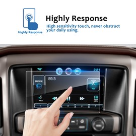 LFOTPP 2PCS Fit for 2014-2019 Silverado 1500 2500HD 3500HD LTZ MyLink 8 Inch Car Navigation Screen Protector, 9H Tempered Glass Infotainment Center Touch Display Guard