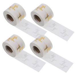 ORFOFE 4 Rolls of Gold Thank You Stickers: Thank You Stickers Round Transparent Labels for Wrapping - Business Packaging Wedding, Party Baking Envelope Seals