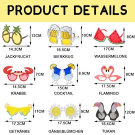 9 Pairs of Hawaii Party Glasses, Funny Party Glasses, Funny Sunglasses, Party Sunglasses, Photo Props Glasses, Beach Party Sunglasses, Pool Party Glasses, Tropical Party Glasses
