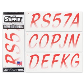 Whipline Red/White 3" DOT Decal Kit Registration Numbers Vinyl Lettering Semi Truck Tractor Trailer Decals