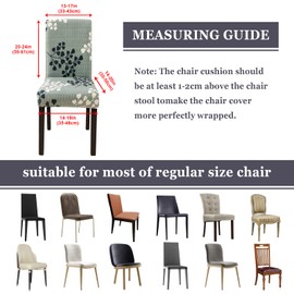 Jaotto Chair Covers, Set of 4, Waterproof Chair Covers for Dining Room Chairs, Stretch Chair Covers, Swing Chairs, Washable, Universal Decoration Chair Cover for Home, Restaurant, Kitchen, Hotel, Leaf