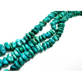 Perfect Gems Natural Genuine Blue Arizona Turquoise Smooth Chips Nugget Gemstone Beads PGS403