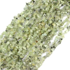 HAAMIIQII 5-8mm Natural Green Prehnite Chips Beads Irregular Chip Stones Loose Gemstone Beads Energy Healing Beads for Jewelry Making Strand 30 Inch