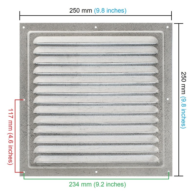 Air Vent Cover Made from Galvanized Steel 25 x 25