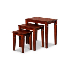 DTY Golden 3-Piece Nesting Tables Indoor Living Furniture Collection - Cherry