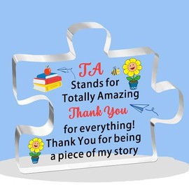 FMCC Ta Gifts- Teacher Assistant Gifts Christmas Thank You Teaching Assistant Gifts Acrylic Plaque Ta Leaving Gifts TA Stands for Totally Amazing