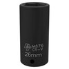 Performance Tool M876 1/2-Inch Drive 6pt Impact Socket, 26mm