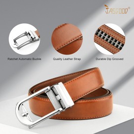 JASGOOD Kids Ratchet Leather Belt Boys Dress Belt for Formal and Casual Pants School Uniform
