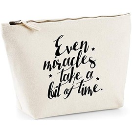 Hippowarehouse Even Miracles Take A Bit Of Time printed make up cosmetic wash bag 18x19x9cm