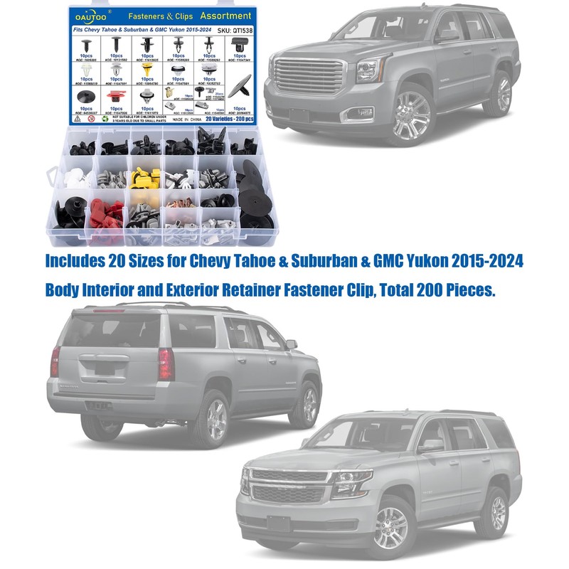 OAUTOO 200pcs fits Chevy Tahoe & Suburban GMC Yukon 2015-2024