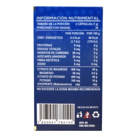 Citrato De Magnesio Y Potasio 60 Cápsulas Joy Natura