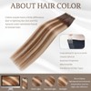 ShowJarlly Tape-In Real Hair Extensions, 20 Pieces, 60 cm, Chestnut