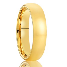 Concept Knight Gold Tungsten Rings for Men and Women 8mm/6mm/4mm/2mm Men's Engagement Wedding Bands High Polished Mirror (6mm gold, 10.5)
