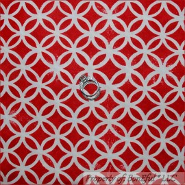 Signature BonEful Fabric FQ Cotton Quilt Red White Circle Dot Diamond Small Large Calico S