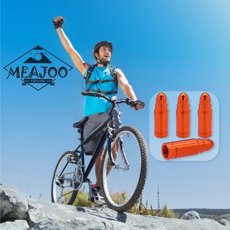 MEAJOO 8PCS Bullet Tire Valve Stem Caps, Anodized Aluminum with