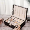 Double Layer Jewelry Box Soft PU Leather Jewelry Storage Organizer