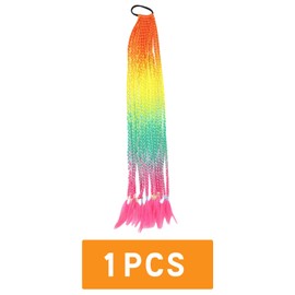 Traziewell Pony Tail Hair Extensions in Elastic Band Ponytail Extension for Braiding Colour 4 Hair Styling Accessories Synthetic Hair Pieces for Women Orange Bright Yellow Light Blue Rose Red 3020