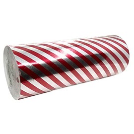 7.5" Jeweler's Gift Wrapping Paper Special Occasion (Red Stripe Silver Foil)