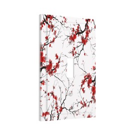 Red Flower Cherry Blossom Floral Plum 1 Gang Light Switch Plate Cover Single Toggle Decorative Wall Plate Electrical Faceplate for Home Decor