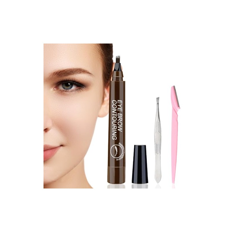 Eyebrow Pencil Microblading Effect, with Unique Four Claw Tip for