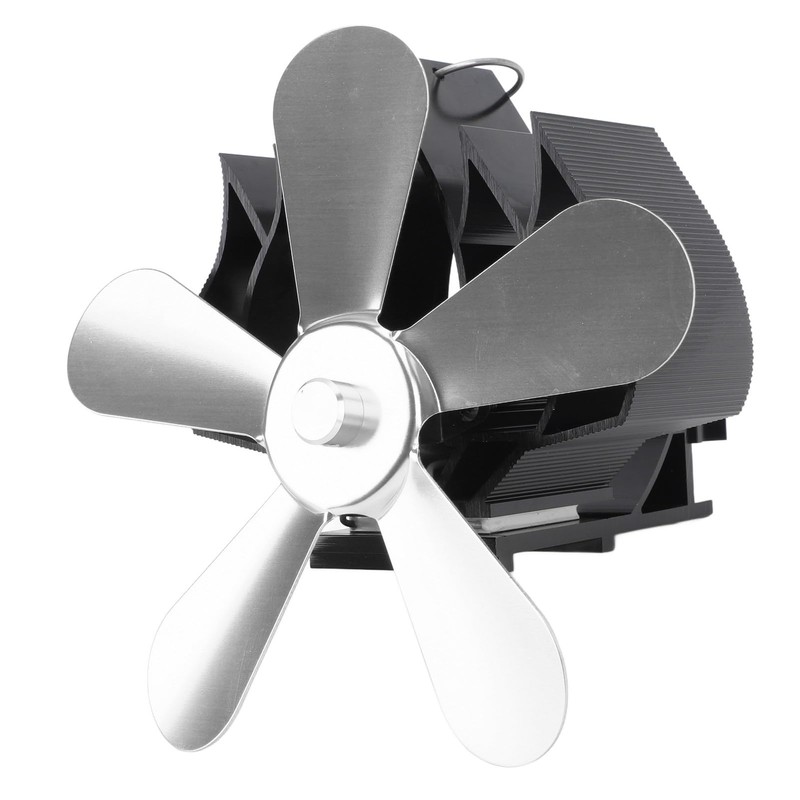 Pomya 5 Vane/Wing Heat Powered Stove Fan, Wall Mounted Fireplace