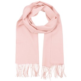 D&Y Unisex Classic Softer Than Cashmere Plain Fringe End Scarf, Light Pink