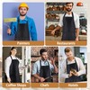 PIEMEET 12Pcs Bib Apron,Black Aprons Bluk,Bib Aprons with 2 Pocket,Kitchen