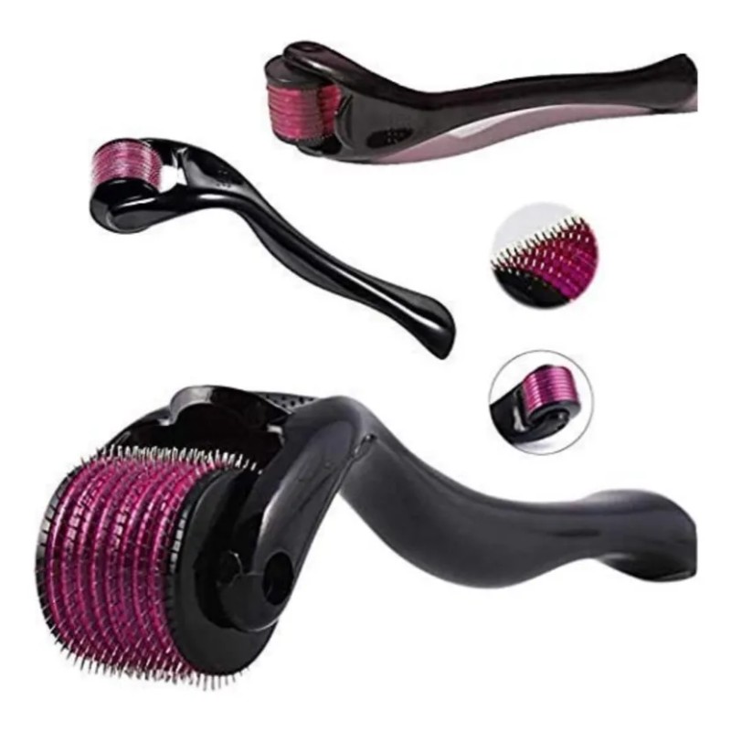 1 Derma Roller 0.5 Mm Facial Cabello Barba + Rodillo