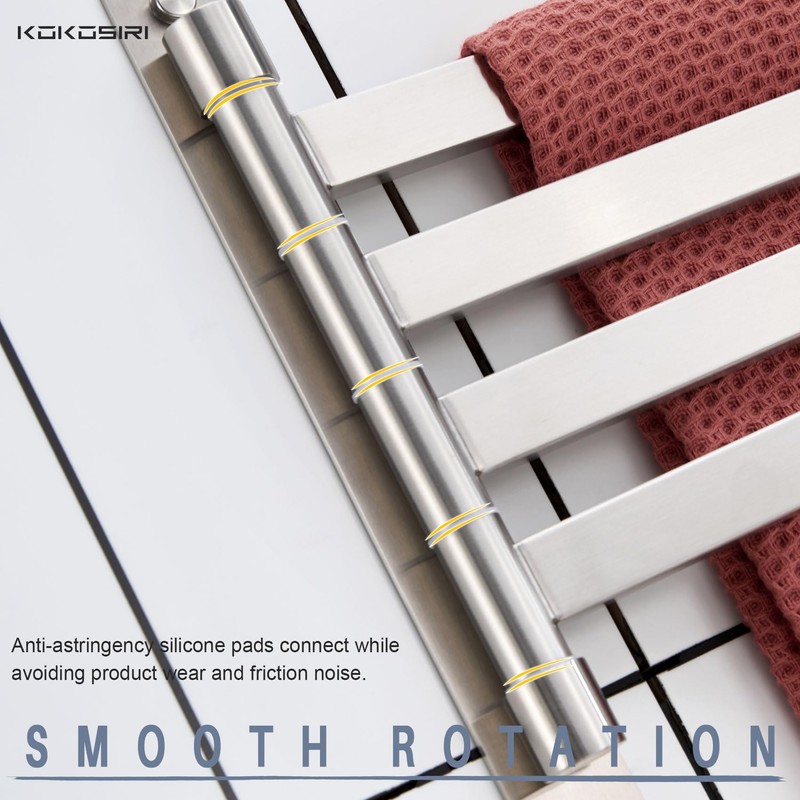 KOKOSIRI Hand Towel Holder Rack Swivel Bathroom Towel Bars Swing