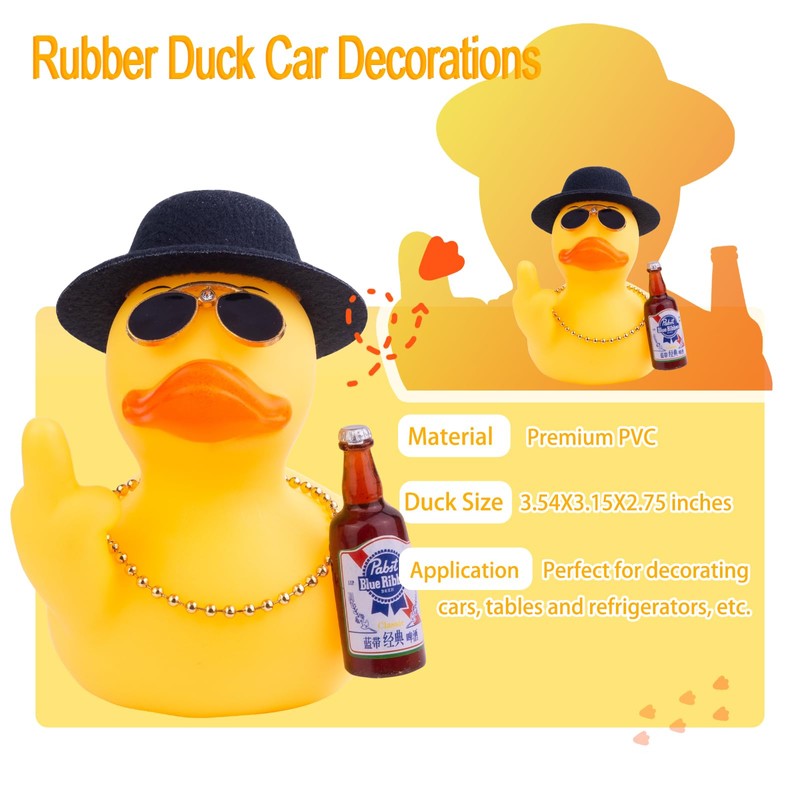 MuMyer Rubber Duck Car Ornament, Unique Yellow Duck Car Dashboard